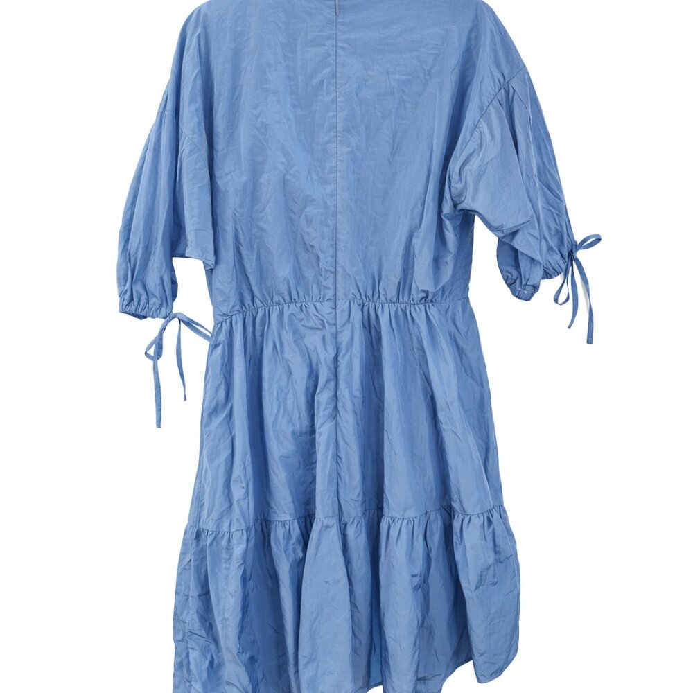 TED BAKER Suza Puff Sleeve Tiered Dress in Light Blue 3 - Picture 6 of 6